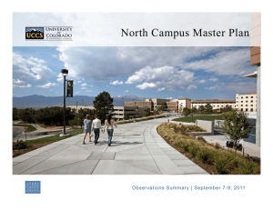 North Campus Master Plan Observations Summary | September 7-9, 2011