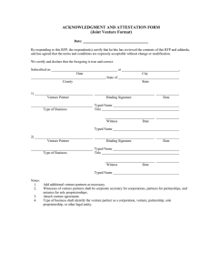 ACKNOWLEDGMENT AND ATTESTATION FORM (Joint Venture Format)