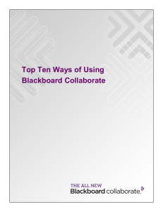 Top Ten Ways of Using Blackboard Collaborate