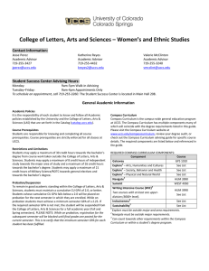 College of Letters, Arts and Sciences – Women’s and Ethnic... Contact Information: