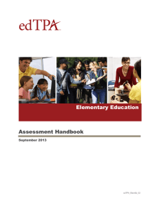 Elementary Education Assessment Handbook September 2013