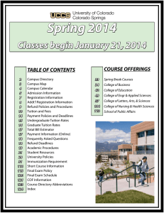 Spring 2014 Classes begin January 21, 2014 COURSE OFFERINGS TABLE OF CONTENTS