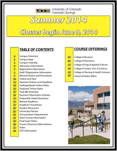 Summer 2014 Classes begin June 9, 2014 COURSE OFFERINGS TABLE OF CONTENTS