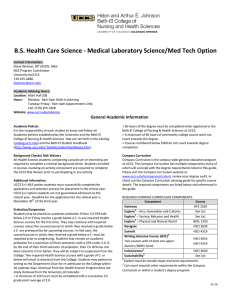 B.S. Health Care Science - Medical Laboratory Science/Med Tech Option