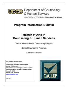 Program Information Bulletin  Master of Arts in Counseling &amp; Human Services