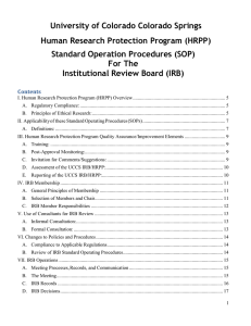 University of Colorado Colorado Springs Human Research Protection Program (HRPP)