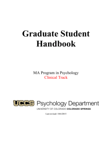 Graduate Student Handbook  MA Program in Psychology