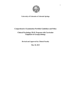 Comprehensive Examination Portfolio Guidelines and Policy