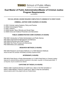 Dual Master of Public Administration/Master of Criminal Justice Program Requirements
