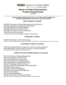 Master of Public Administration Program Requirements