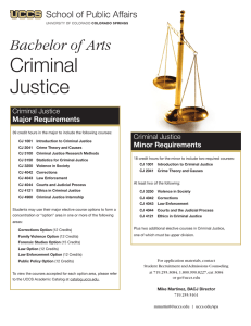 Criminal Justice Bachelor of Arts Criminal Justice