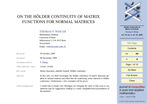 ON THE HÖLDER CONTINUITY OF MATRIX FUNCTIONS FOR NORMAL MATRICES JJ II