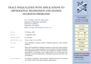 TRACE INEQUALITIES WITH APPLICATIONS TO ORTHOGONAL REGRESSION AND MATRIX NEARNESS PROBLEMS