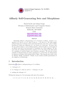 Affinely Self-Generating Sets and Morphisms