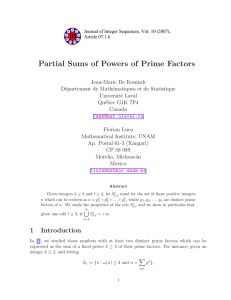 Partial Sums of Powers of Prime Factors