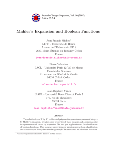 Mahler’s Expansion and Boolean Functions