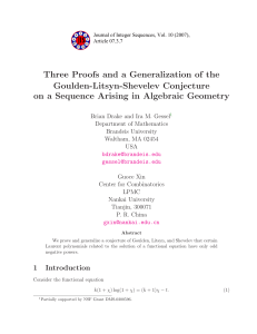 Three Proofs and a Generalization of the Goulden-Litsyn-Shevelev Conjecture