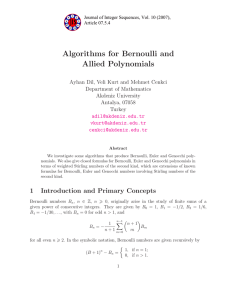 Algorithms for Bernoulli and Allied Polynomials