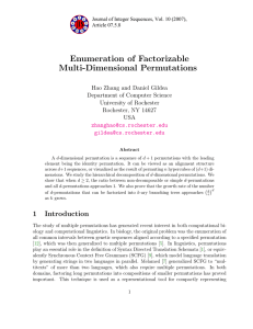 Enumeration of Factorizable Multi-Dimensional Permutations