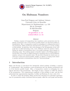 On Hultman Numbers