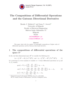 The Compositions of Differential Operations and the Gateaux Directional Derivative