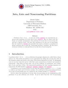 Sets, Lists and Noncrossing Partitions