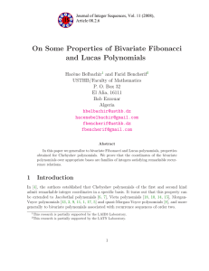 On Some Properties of Bivariate Fibonacci and Lucas Polynomials r f