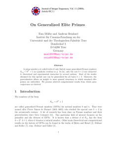 On Generalized Elite Primes