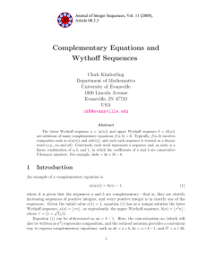 Complementary Equations and Wythoff Sequences