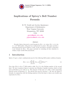 Implications of Spivey’s Bell Number Formula