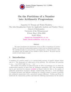 On the Partitions of a Number into Arithmetic Progressions