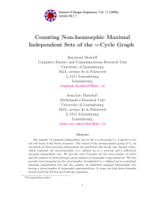 Counting Non-Isomorphic Maximal Independent Sets of the n-Cycle Graph