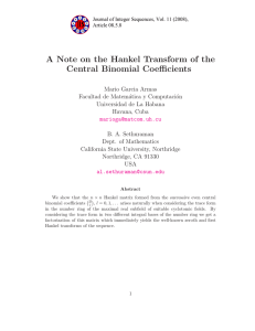 A Note on the Hankel Transform of the Central Binomial Coefficients