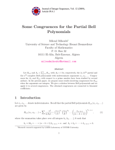 Some Congruences for the Partial Bell Polynomials