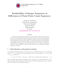 Realizability of Integer Sequences as Differences of Fixed Point Count Sequences