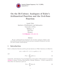 On the Bi-Unitary Analogues of Euler’s Arithmetical Function and the Gcd-Sum Function