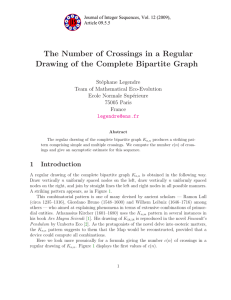 The Number of Crossings in a Regular St´ephane Legendre
