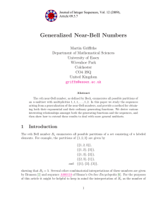 Generalized Near-Bell Numbers