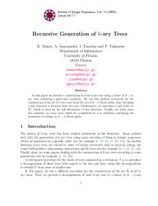 k-ary Trees Recursive Generation of