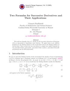 Two Formulas for Successive Derivatives and Their Applications