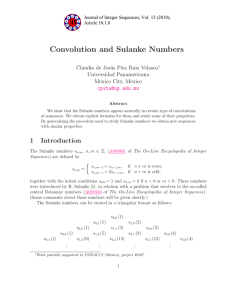 Convolution and Sulanke Numbers Claudio de Jes´ o Universidad Panamericana