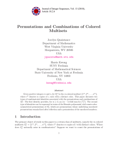 Permutations and Combinations of Colored Multisets