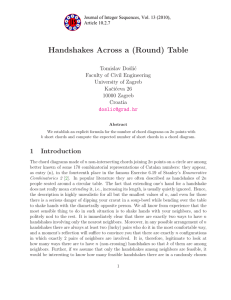 Handshakes Across a (Round) Table Tomislav Doˇsli´c Faculty of Civil Engineering