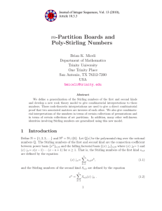 -Partition Boards and m Poly-Stirling Numbers