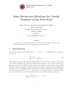 Some Recurrence Relations for Cauchy Numbers of the First Kind