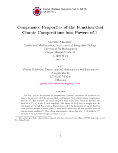 Congruence Properties of the Function that