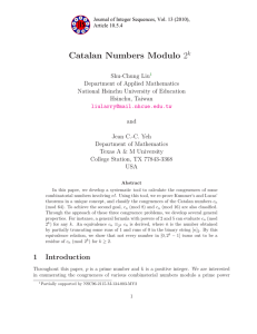 2 Catalan Numbers Modulo
