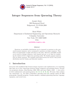 Integer Sequences from Queueing Theory