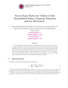 Vacca-Type Series for Values of the Generalized Euler Constant Function d