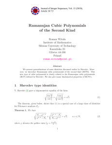 Ramanujan Cubic Polynomials of the Second Kind